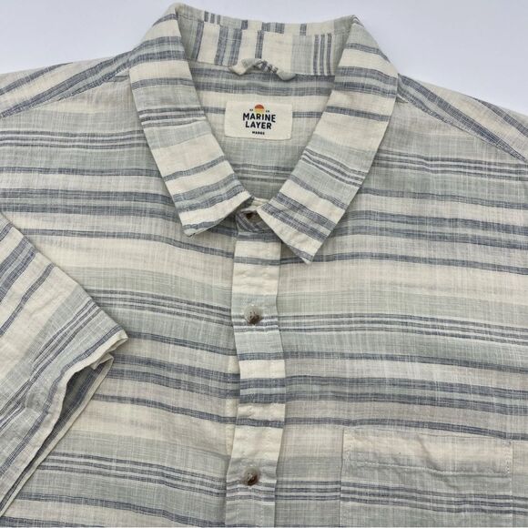 Marine Layer Stretch Selvage Men’s Short Sleeve Shirt size Marge (M/L) - Picture 1 of 10